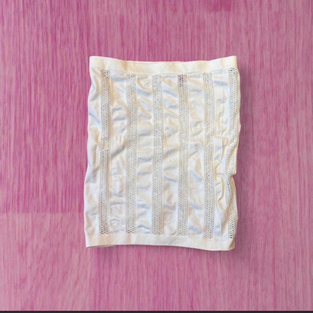 Y2k white fishnet tube top